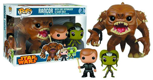 Pop! Star Wars Vinyl Bobble-Head 6" Rancor with Luke & Slave Oola 3-Pack PX Previews Exclusive (Vaulted)