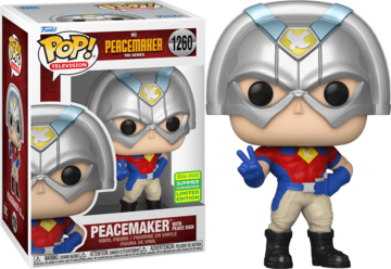 Pop! Television DC Vinyl Figure Peacemaker With Peace Sign #1260 (2022 Summer Convention Limited Edition)