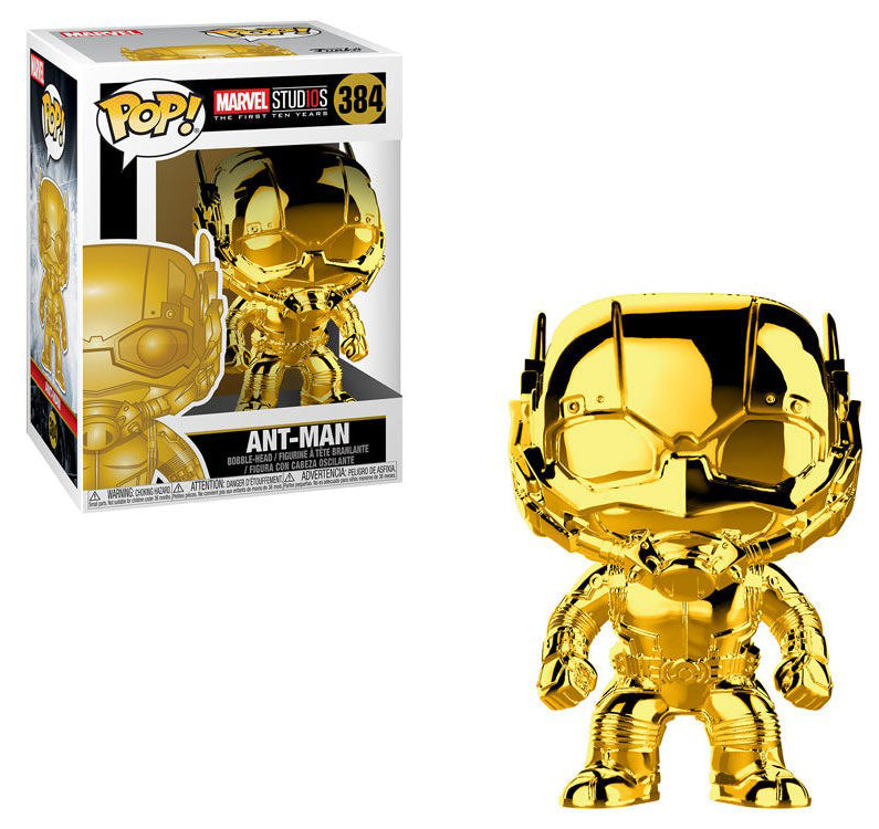 Pop! Marvel Studios The First Ten Year Vinyl Bobble-Head Ant-Man (Gold Chrome) #384