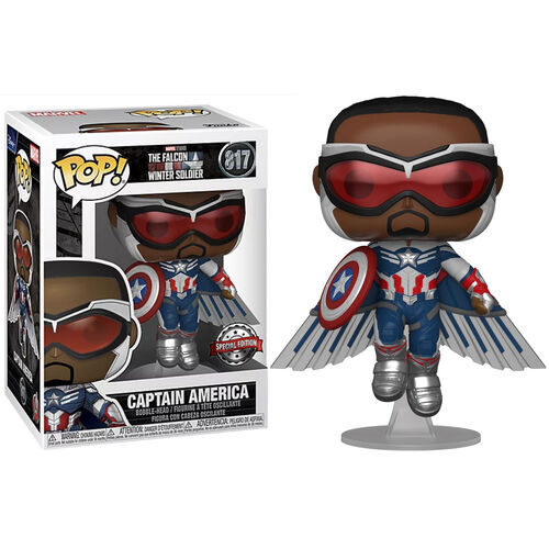 Pop! Marvel The Falcon and The Winter Soldier Vinyl Bobble-Head Captain America (Flying) #817 Special Edition