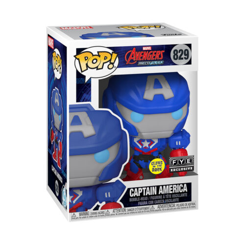 Pop! Marvel Avengers MechStrike Vinyl Figure Captain America #829 (FYE Exclusive Glow In The Dark)